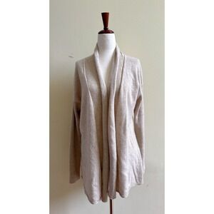 Evelyn Cashmere 100% Cashmere Cardigan Size L Oat